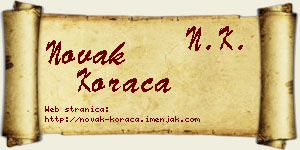 Novak Koraca vizit kartica
